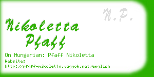 nikoletta pfaff business card